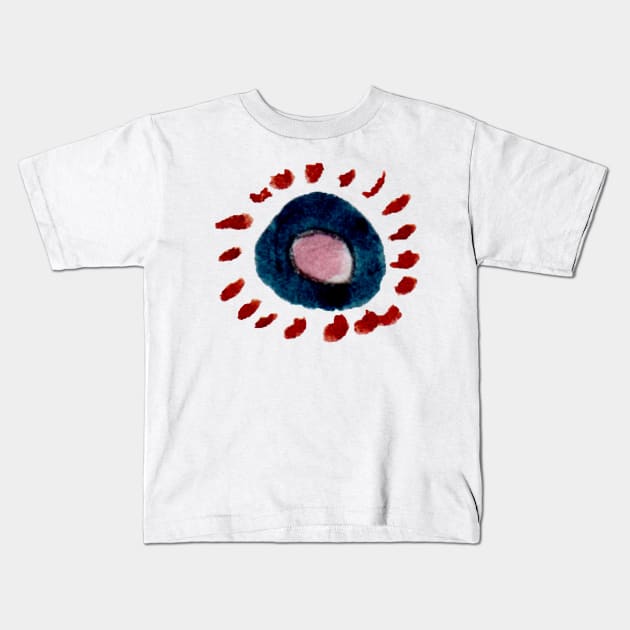 round blue and red - galaxy Kids T-Shirt by Zamen